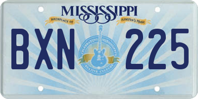 MS license plate BXN225