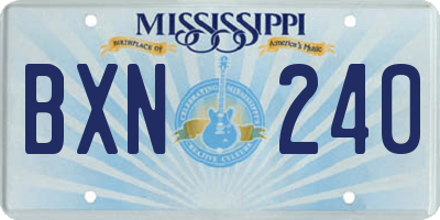 MS license plate BXN240