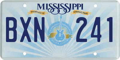 MS license plate BXN241