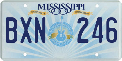 MS license plate BXN246