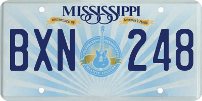 MS license plate BXN248