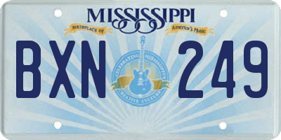 MS license plate BXN249
