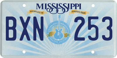 MS license plate BXN253