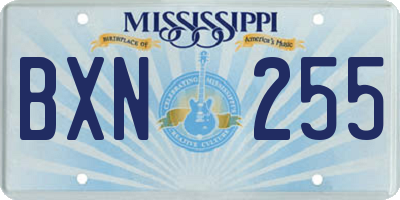 MS license plate BXN255