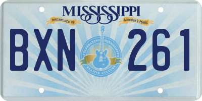 MS license plate BXN261