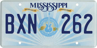 MS license plate BXN262