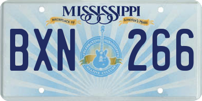 MS license plate BXN266