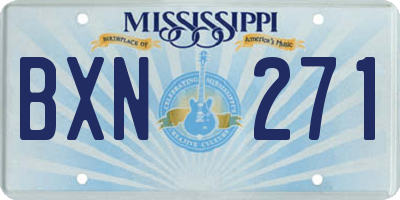 MS license plate BXN271