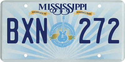 MS license plate BXN272