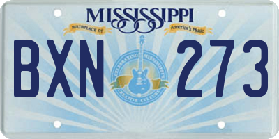 MS license plate BXN273