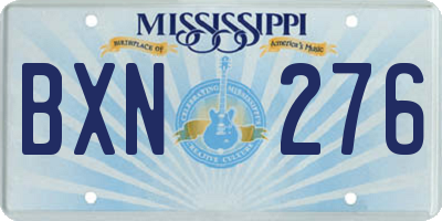 MS license plate BXN276