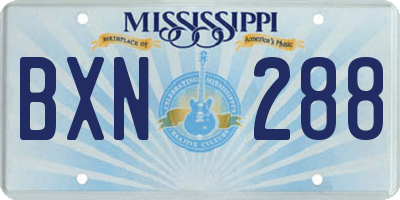 MS license plate BXN288