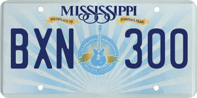 MS license plate BXN300