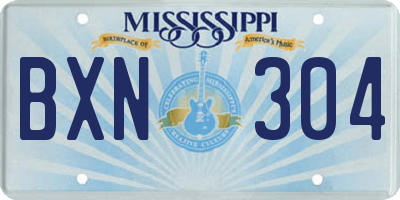 MS license plate BXN304