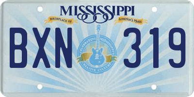 MS license plate BXN319