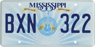 MS license plate BXN322