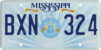 MS license plate BXN324