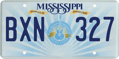 MS license plate BXN327