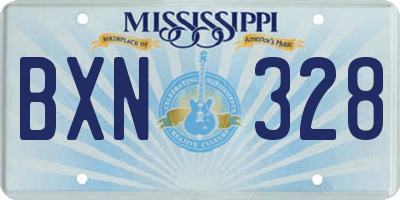 MS license plate BXN328