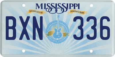 MS license plate BXN336