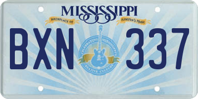 MS license plate BXN337