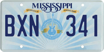 MS license plate BXN341