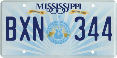 MS license plate BXN344