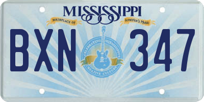 MS license plate BXN347