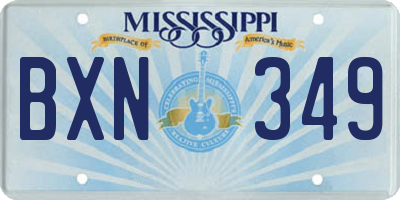MS license plate BXN349