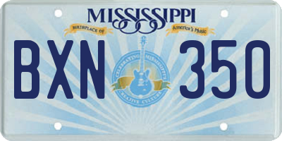 MS license plate BXN350