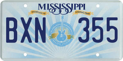 MS license plate BXN355