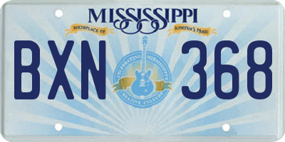 MS license plate BXN368