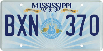 MS license plate BXN370