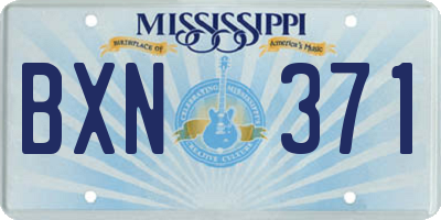MS license plate BXN371