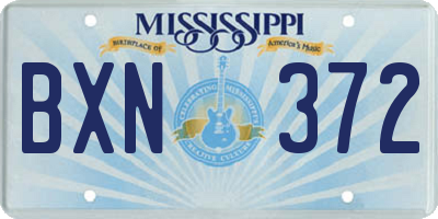 MS license plate BXN372