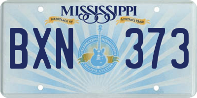 MS license plate BXN373