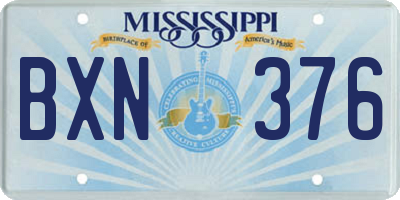MS license plate BXN376