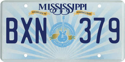 MS license plate BXN379