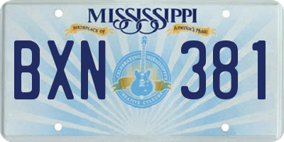 MS license plate BXN381