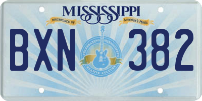 MS license plate BXN382