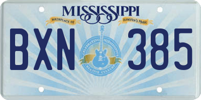 MS license plate BXN385