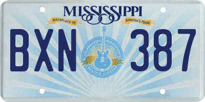 MS license plate BXN387