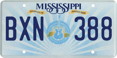 MS license plate BXN388
