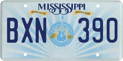MS license plate BXN390