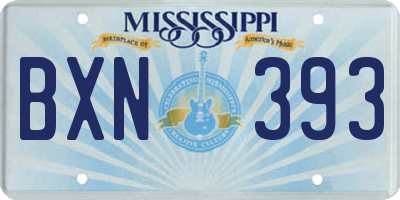 MS license plate BXN393