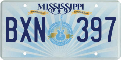 MS license plate BXN397