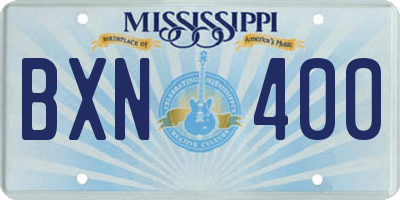 MS license plate BXN400