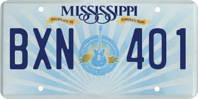 MS license plate BXN401