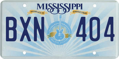 MS license plate BXN404