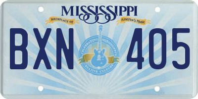 MS license plate BXN405